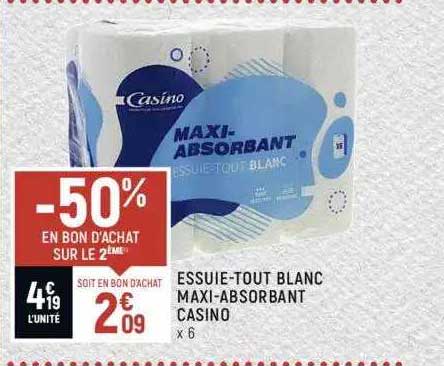 essuie-tout blanc maxi-absorbant casino