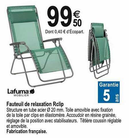 fauteuil de relaxation rclip lafuma mobilier