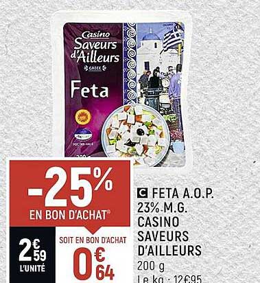 feta a.o.p. 23% m.g. casino saveurs d'ailleurs