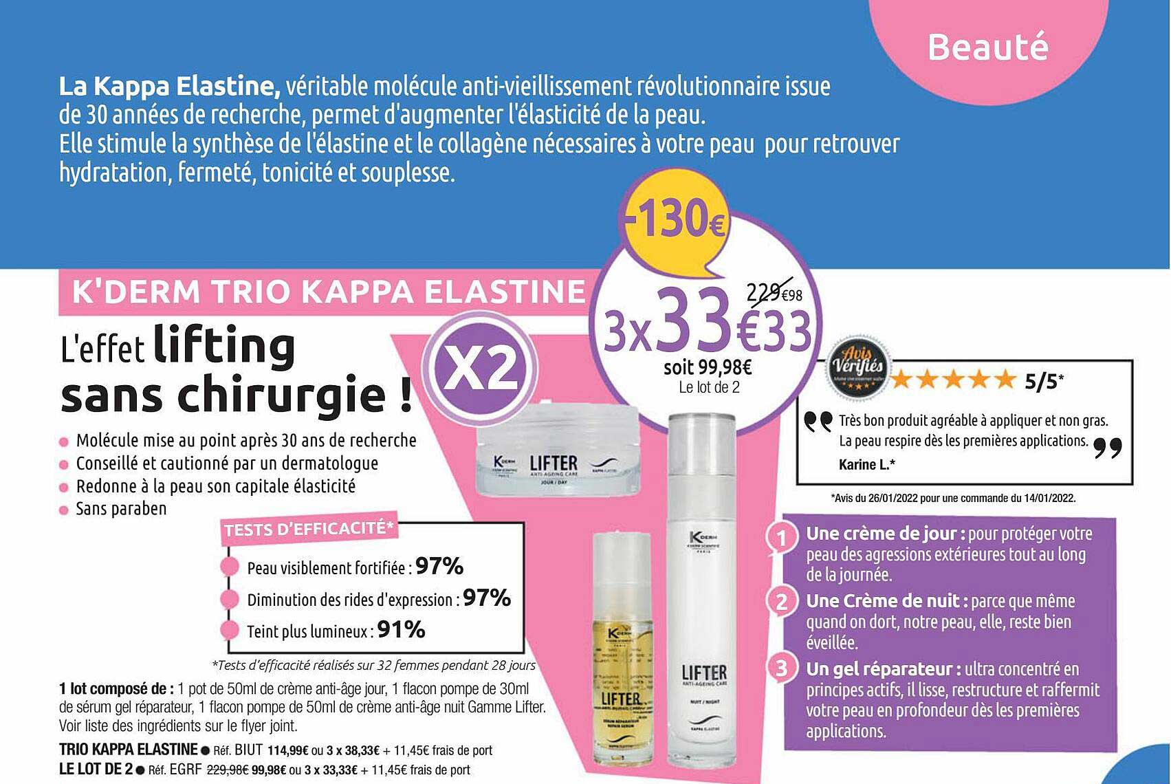 k'derm trio kappa élastine