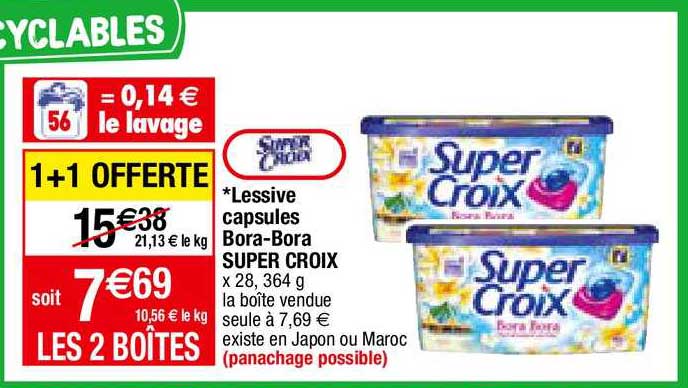 lessive capsules bora-bora super croix
