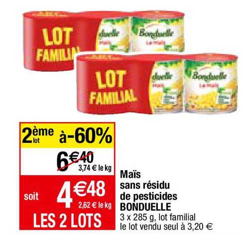 maïs sans résidu de pesticides bonduelle