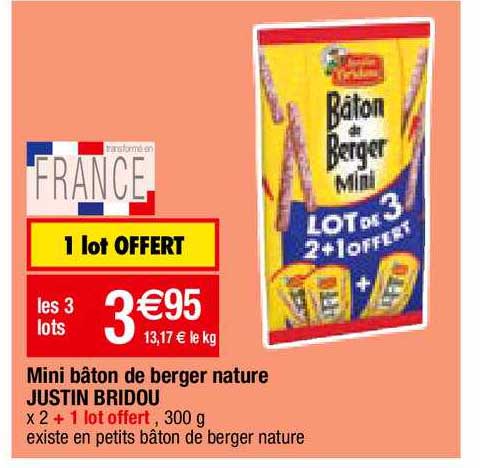 Mini Bâton De Berger Nature Justin Bridou
