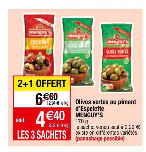 Olives Vertes Au Piment D'espelette Menguy's
