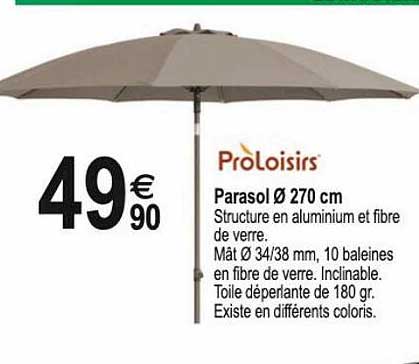 parasol ø 270 cm proloisirs