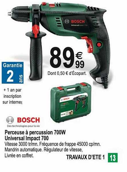 perceuse à percussion 700w universal impact 700 bosch