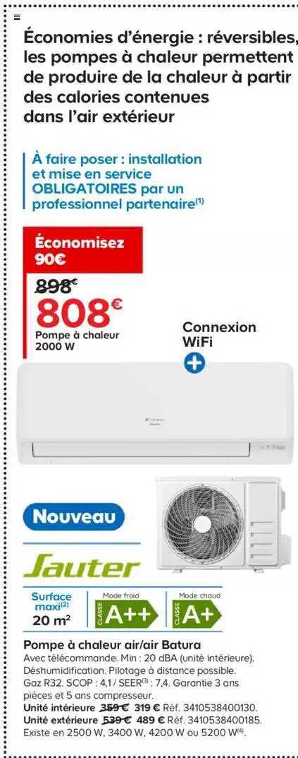 Pompe à Chaleur 2000 W Sauter