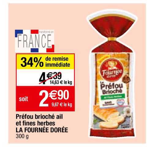 préfou brioché ail et fines herbes la fournée dorée