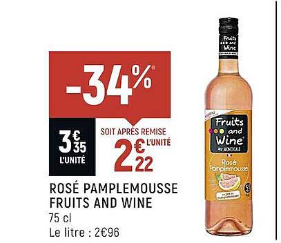rosé pamplemousse fruits and wine