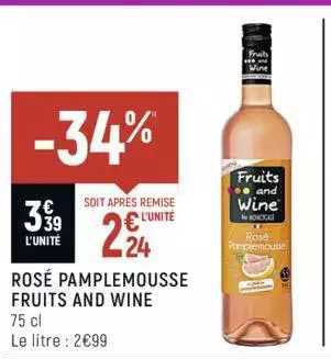rosé pamplemousse fruits and wine