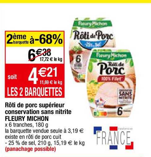 rôti de porc supérieur conservation sans nitrite fleury michon
