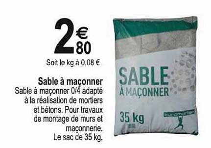 sable à maconner