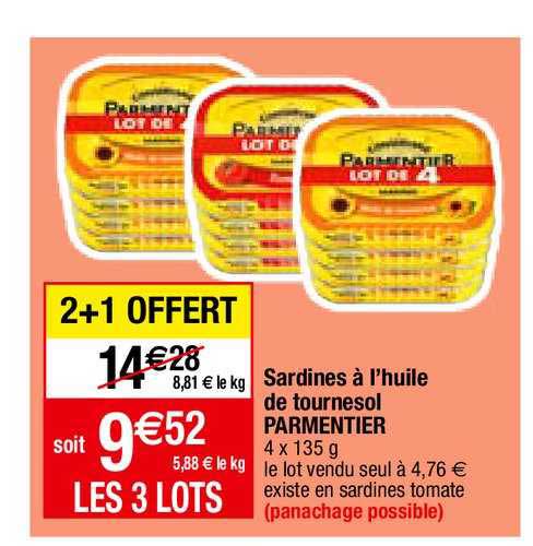 Sardines à L'huile De Tournesol Parmentier