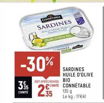 Sardines Huile D'olive Bio Connétable