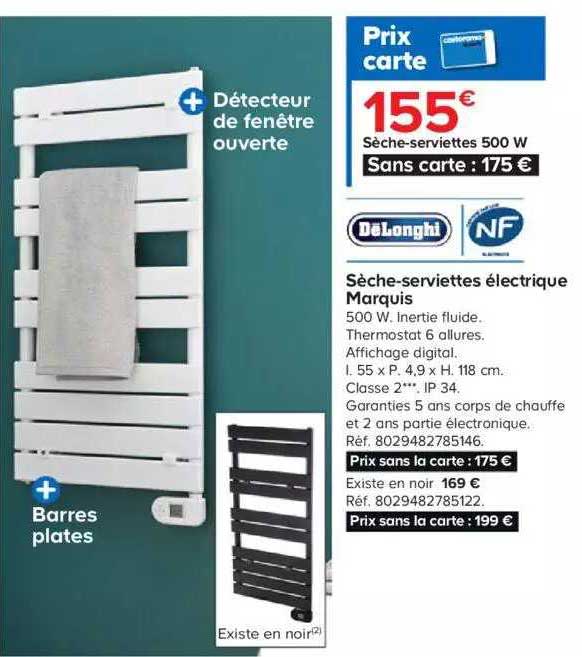 sèche-serviettes 500 w dëlonghi