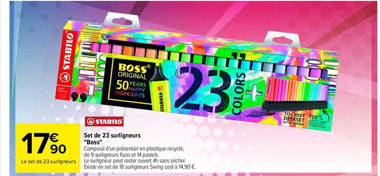 Set De 23 Surligneurs "boss" Stabilo
