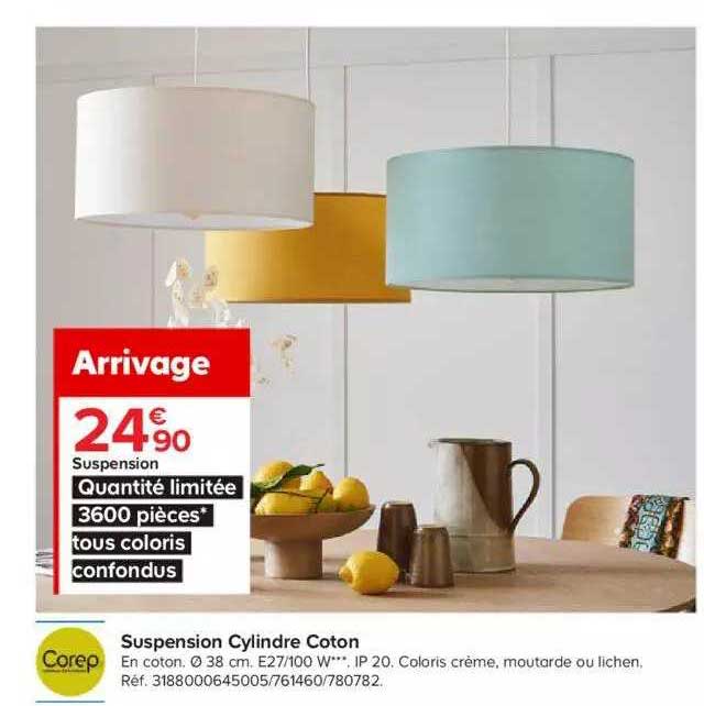 suspension cylindre coton coreo