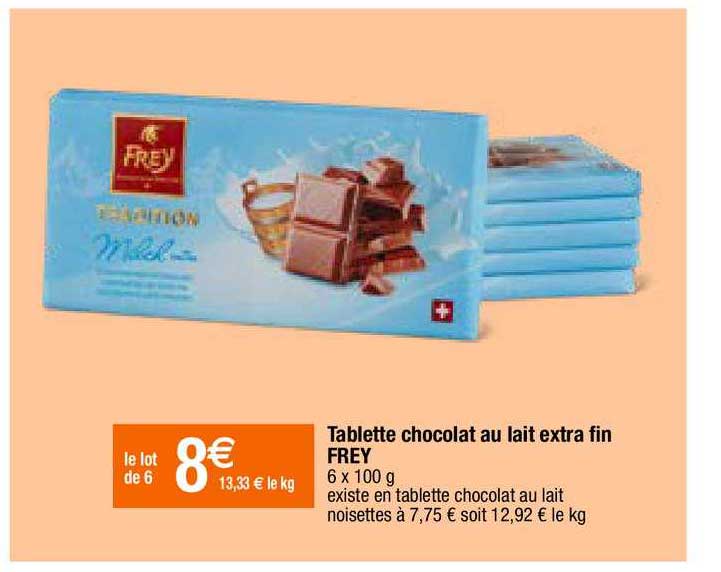 Tablette Chocolat Au Lait Extra Fin Frey