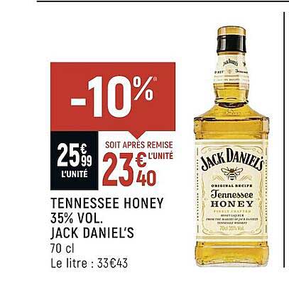 tennessee honey 35% vol. jack daniel's