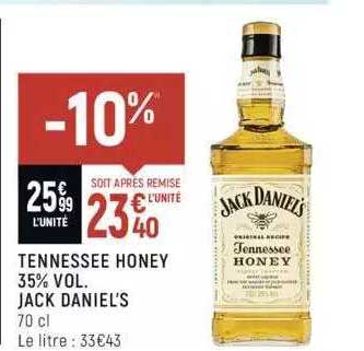 tennessee honey 35% vol. jack daniel's