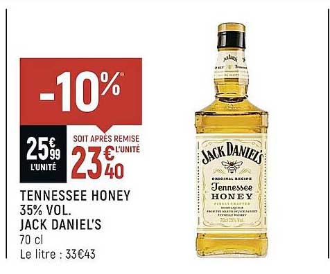 tennessee honey 35% vol. jack daniel's