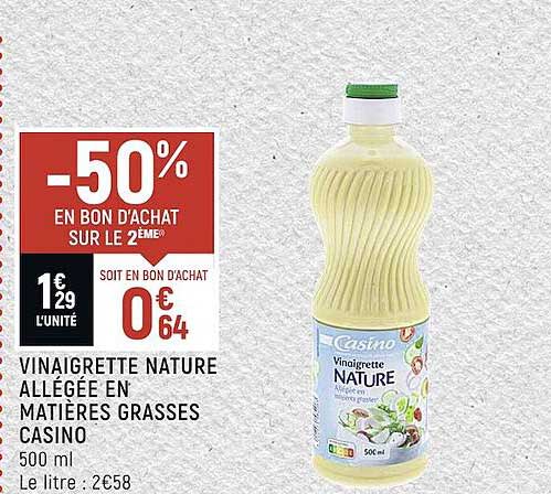 Vinaigrette Nature Allégée En Matières Grasses Casino