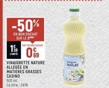 vinaigrette nature allégée en matières grasses casino