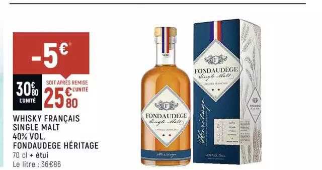 whisky français single malt 40% vol. fondaudège héritage