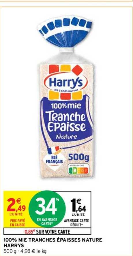 100% mie tranches épaisses nature harrys