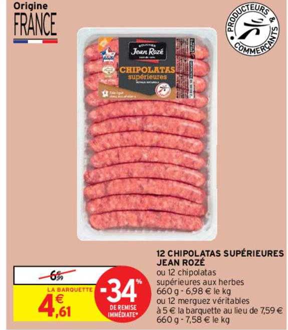 12 chipolatas supérieures jean rozé