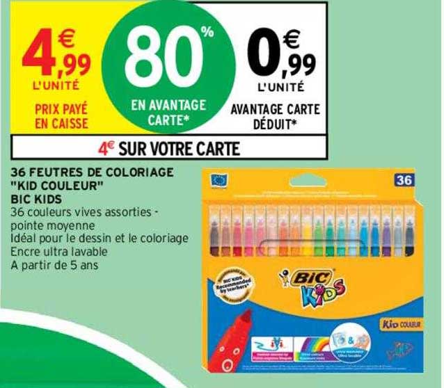 36 feutres de coloriage kid couleur bic kids