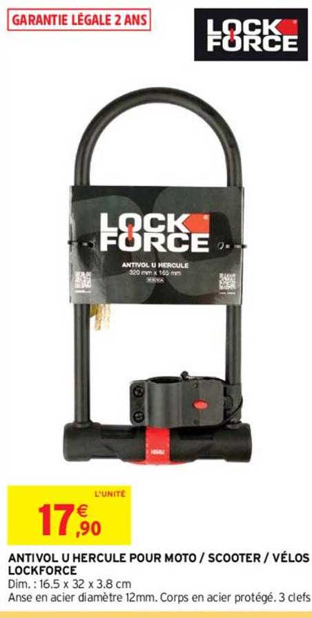 antivol u hercule pour moto, scooter ou vélos lockforce