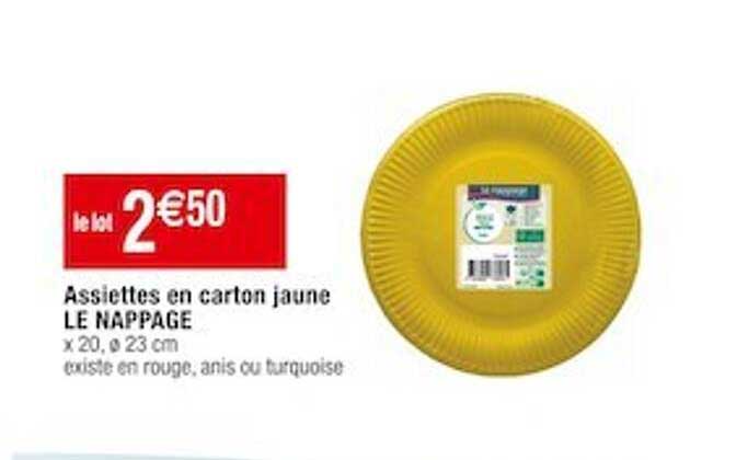 assiettes en carton jaune le nappage