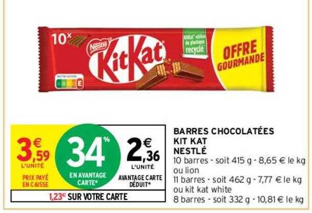 Barres Chocolatées Kit Kat Nestlé