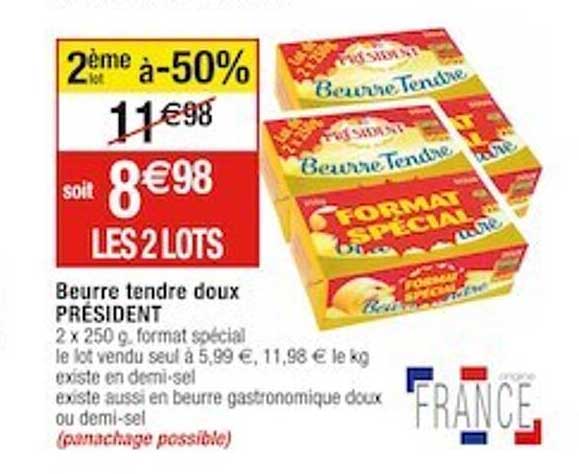 Beurre Tendre Doux Président