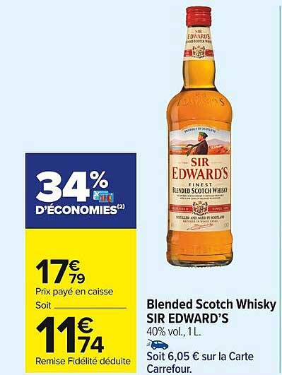 blended scotch whisky sir edward's