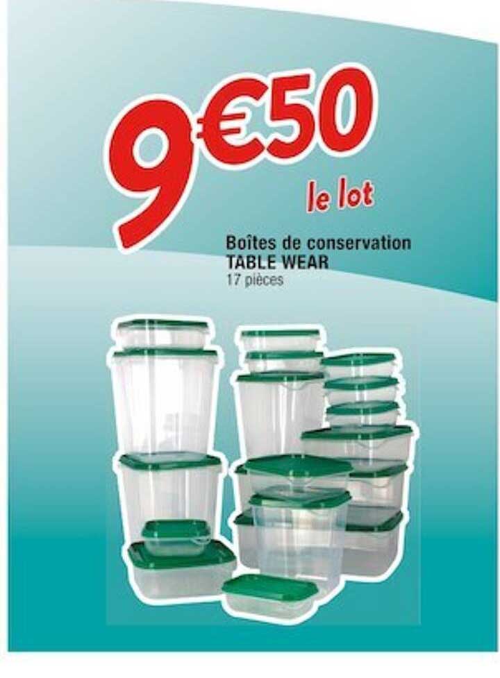 Boîtes De Conservation Table Wear