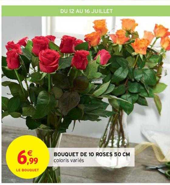 Bouquet De 10 Roses 50cm