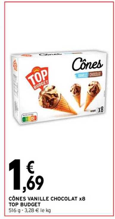Cônes Vanille Chocolat X8 Top Budget