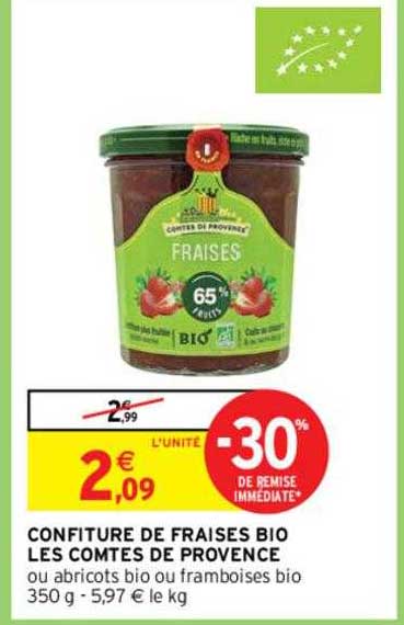 confiture de fraises bio les comtés de provence