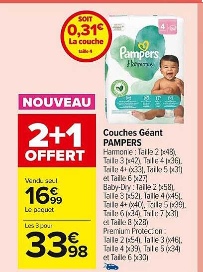 Couches Géant Pampers
