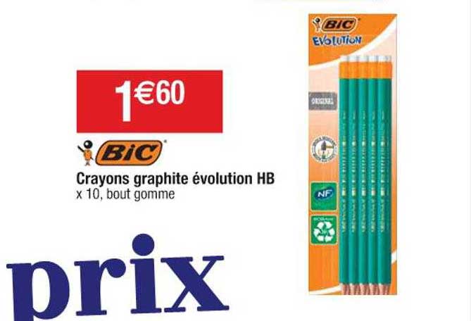 Crayons Graphite évolution Hb Bic