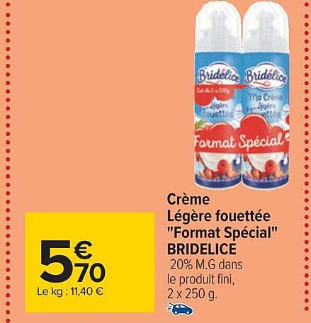 Crème Légère Fouettée Format Spécial Bridelice