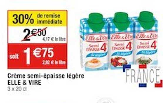 crème semi-épaisse légère elle & vire
