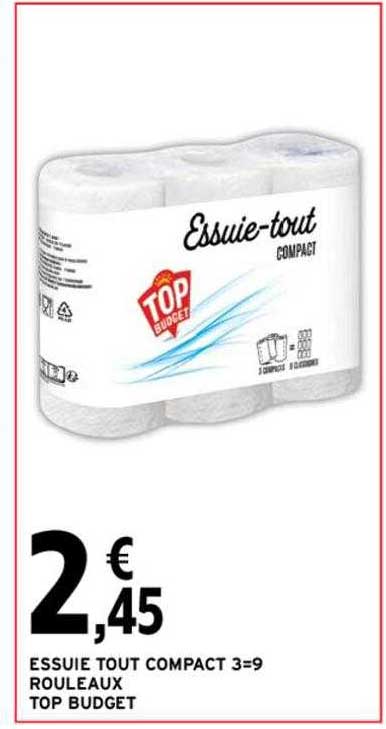 essuie tout compact 3=9 rouleaux top budget