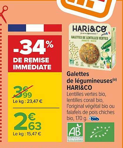 Galettes De Légumineuses Hari&co