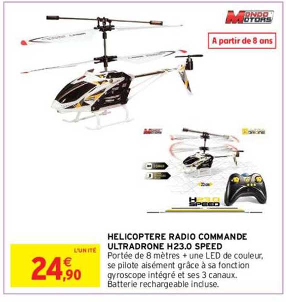 hélicoptère radio commandé ultradrone h23.0 speed mondo motors