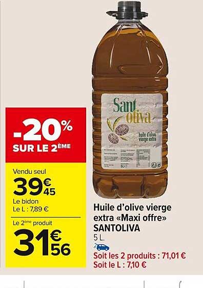 Huile D'olive Vierge Extra Maxi Offre Santoliva