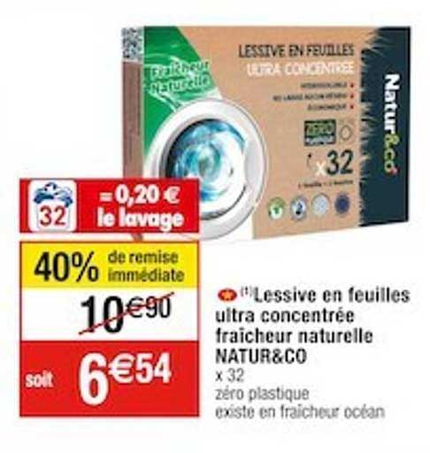 Lessive En Feuilles Ultra Concentrée Fraîcheur Naturelle Natur&co