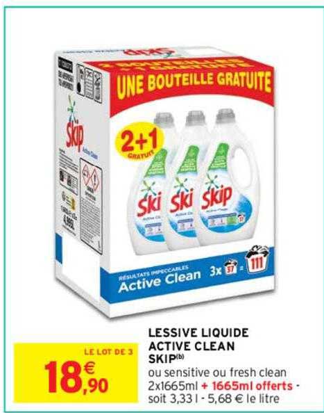 Lessive Liquide Active Clean Skip